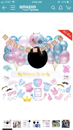 Gender reveal party supplies kit - 62pcs