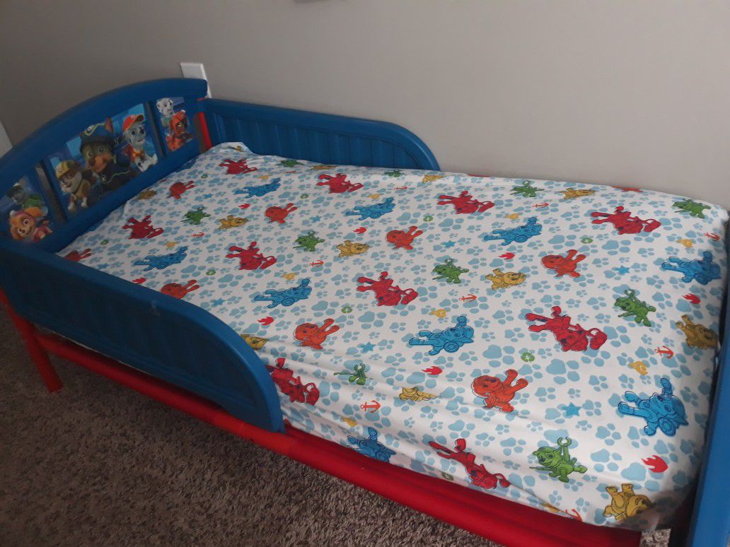 Nick jr Paw Patrol childrens Toddler Bed Frame & mattress plastic