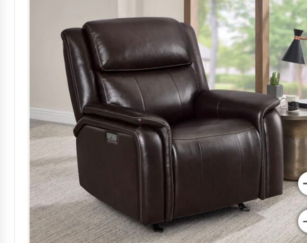 Barcalounger Bryson Leather Power Rocker Recliner With Power Adjustable Headrest