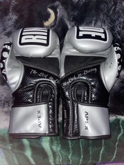 Ringside Apex Boxing Gloves Silver/Black XL FTG1 L XL Adult Unisex