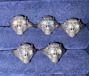 Skull Adjustable Ring One Size Fits All Stainless Steel