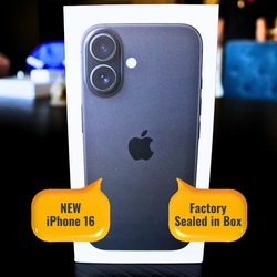 Brand New iPhone 16 (Black, 128GB) | Factory-Sealed