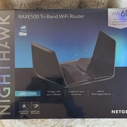Netgear Nighthawk RAXE500 Tri-Band Wi-Fi 6E Router – Sealed NIB!