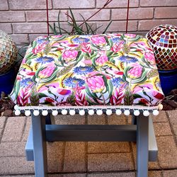 Salvaged And Repurposed Vintage Chair Into A Hassock Or A Bench