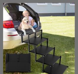 PetRuna Extra Wide 5-Step Dog Ramp For Large Dogs