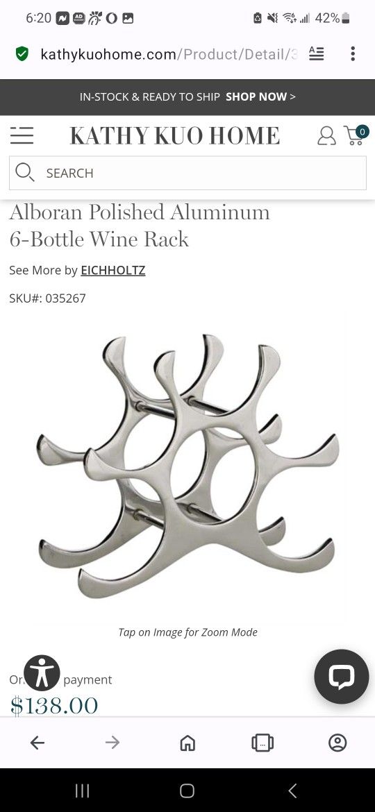 6 Bottle Industrial Wine Rack