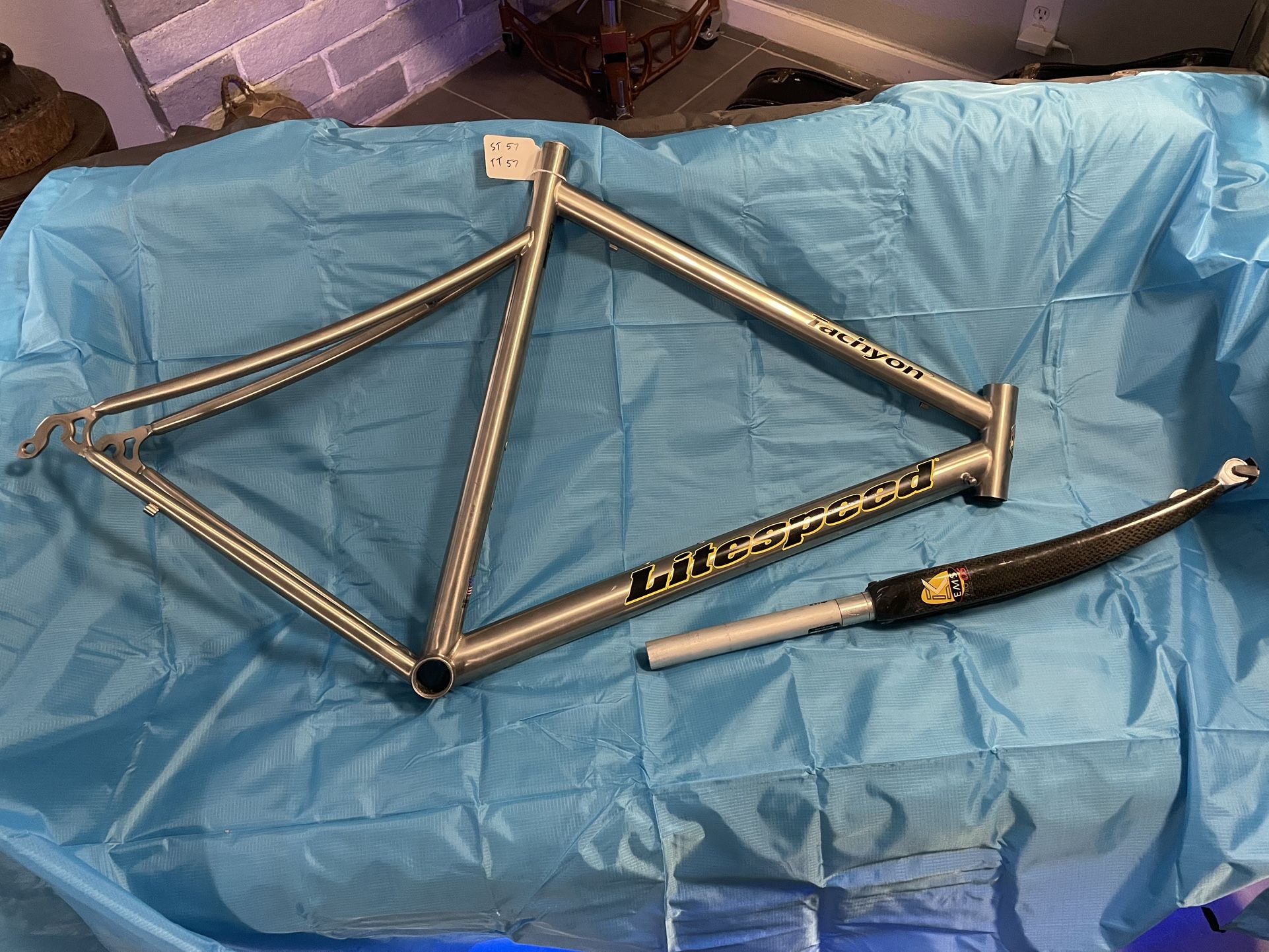 Litespeed titanium TACHYON 57cm 700c Frameset & Kestrel EMS Pro OS Fork