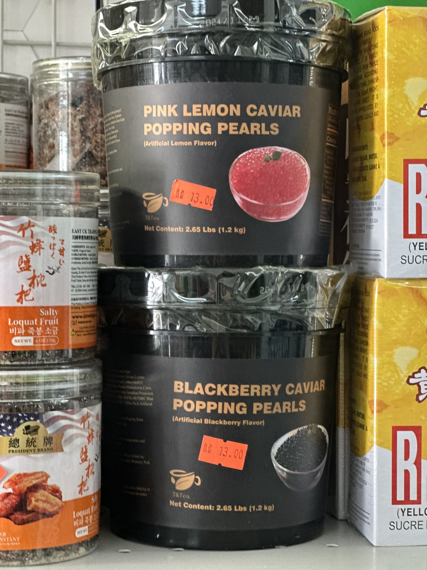 Doking Manufacture Premium Hot Selling Green Plum Fruit Caviar Boba Milk Tea Drink Ingredients Ice S