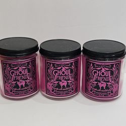 3 New halloween Bath And Body Works Ghoul friend single wick candle 