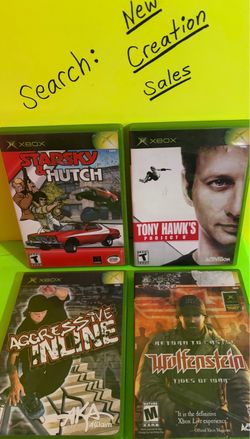 Like-NEW DISC $20ea Original Xbox Games Starsky & Hutch Tony Hawk’s Project 8 Aggressive Inline Return to Castle Wolfenstein Tides of War Retro Gaming
