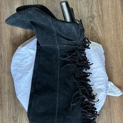 Suede Boots With Fringe Sz 6.5