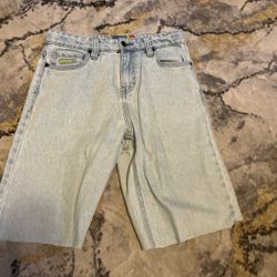 Light blue empire jorts
