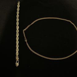 Gold Plated 14k Rope 8 Mm Bracelet Stamp Stainless Steel 22 Inch Chain 