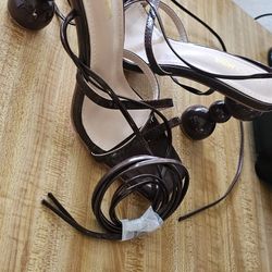 Fashion Nova Heels Dark Brown 7.5