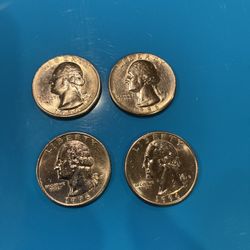 Four Washington Quarters Uncirculated 
