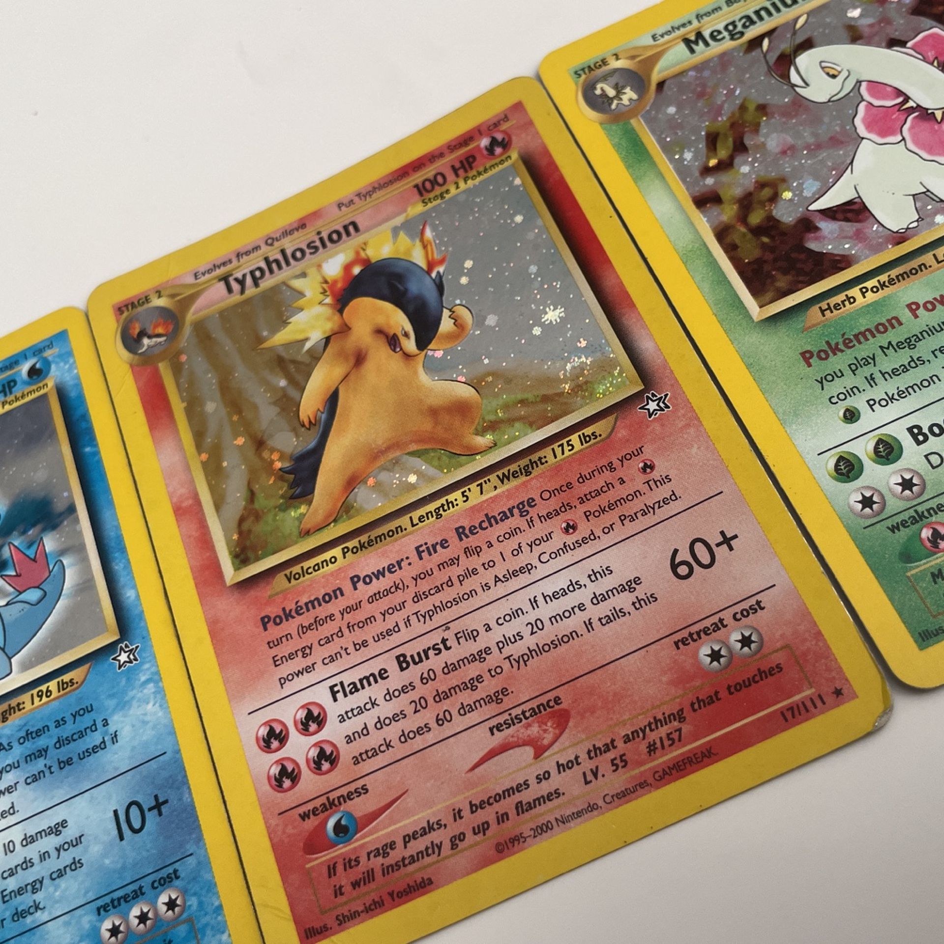 Pokemon Gen 2 Starters Typhlosion Feraligatr Meganium Pokémon Cards