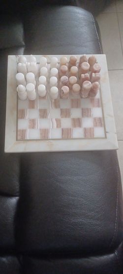 Handcrafted onyx & marble chess set