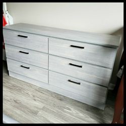 NEW 6 DRAWER DOUBLE DRESSER 😊 Available in BLACK, WHITE, GREY or CHARCOAL color