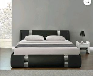 🏡🔥 ✨ MODERN QUEEN BED FRAME WITH ADJUSTABLE HEADBOARD ✨🔥
