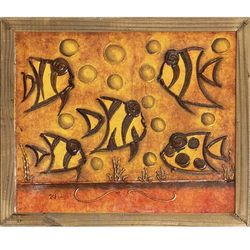 Oil Painting of Stylized Fish & Bubbles