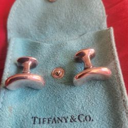 Tiffany & Co  925 Sterling Vintage Elsa Peretti Bean Cufflinks 