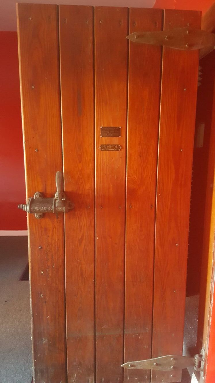 Antique Jamison Walk In Freezer Wood Door & Frame