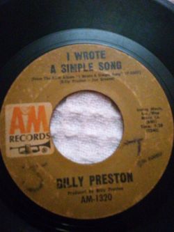 Billy Preston 7" Vinyl Single A&M Records Vinyl Album