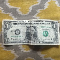 2017 B Dollar Bill 