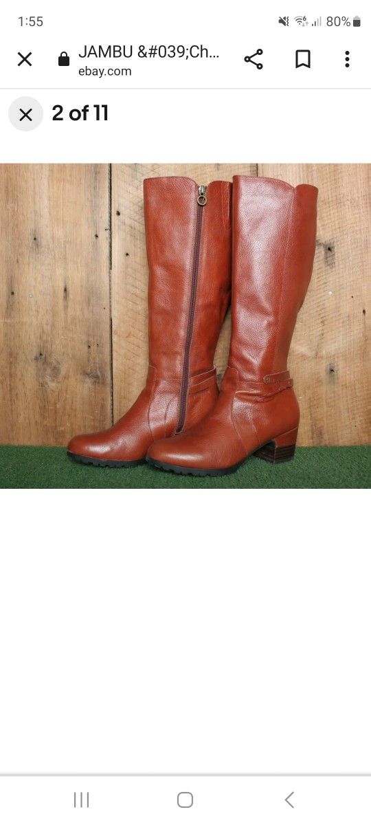 8.5 Jambu Chai Leather Boots (Color: Whiskey) Brand New And Unworn