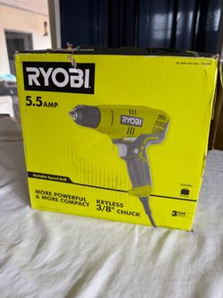 Ryobi 5.5 amp Corded 3/8” Variable Speed Drill Driver w/ Bag