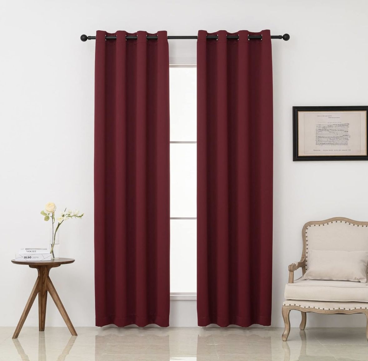Burgundy Black Out Curtains 