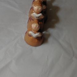 Vintage Christmas Monk Carolers Village Figurine
