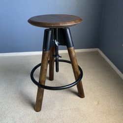 Wooden And Metal Stool