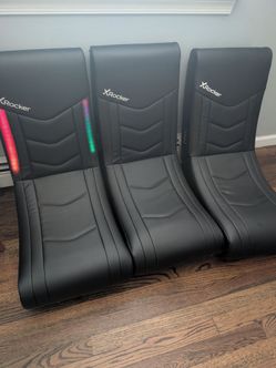 X Rocker Floor Rocker Gaming Chair with RGB Lighting, No Assembly