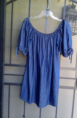Denim Off-Shoulder Mini Dress Size medium