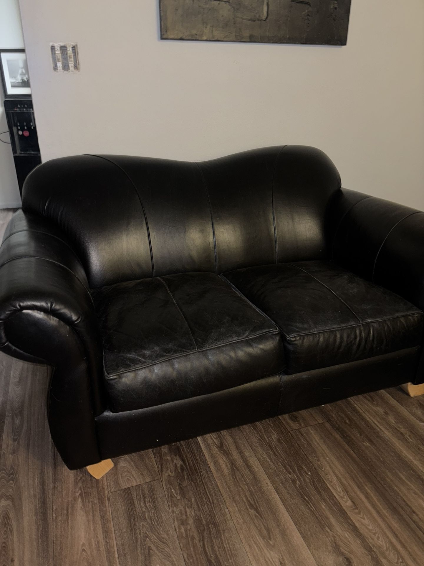 Black Leather Loveseat