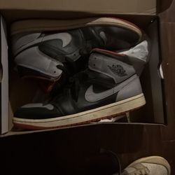 Jordan 1 Grey/Red/Black Size 10 Used