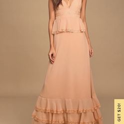 Endless Beauty Blush Pink Tiered Ruffle Maxi Dress