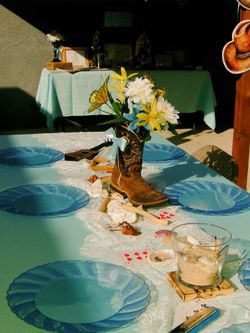 Cowboy Boot Table Centerpieces