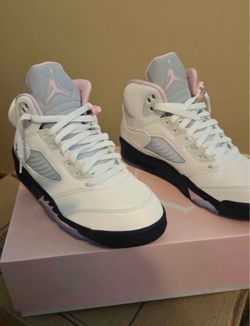 Air Jordan 5 Retro White Pink Sneakers