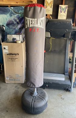 Boxing Bag Stand w Youth Everlast Boxing Gloves