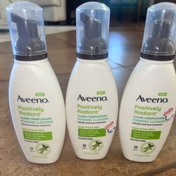 Aveeno positively radiant foaming cleanser 6oz $8 each
