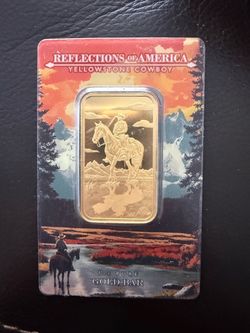 Collectible 1 oz Gold Yellowstone Cowboy Bar New with Assay |