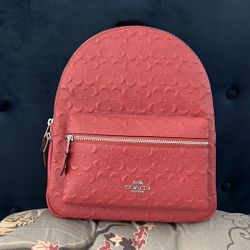 Brand New Red Coach Embossed Leather Backpack ! Great Valentines Gift!