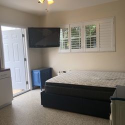 Blue Upholstered Queen Storage Bed No Mattress