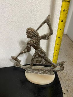 Adorno Aborigen Bronce Mármol