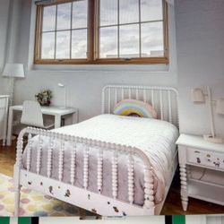 Crate & Barrel ‘Jenny Lind’ Twin Bed Frame + Sealy Mattress