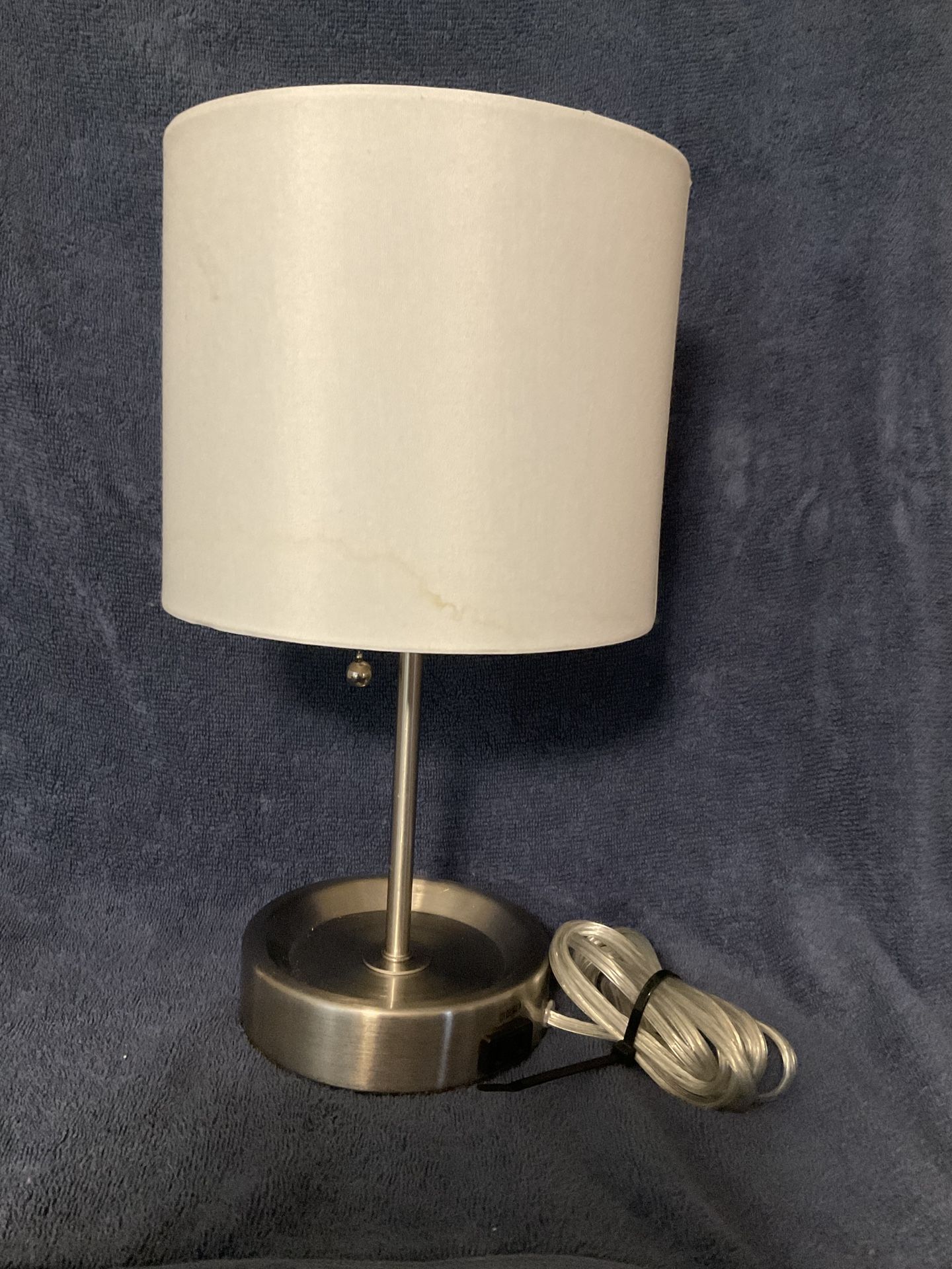 Hampton Bay 17 in. Brushed Nickel Lamp w/outlet