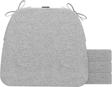 AAAAAcessories D-Shaped Chair Cushions for Dining Chairs with Ties and Removable Cover, 2'' Thick Dining Kitchen Chair Pads, Indoor Dining