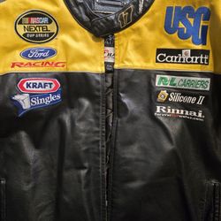 Matt Kensith Dewalt Ford NASCAR WILSONS LEATHER JACKET!